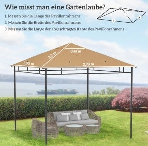 Telo di ricambio per gazebo 298 x 295 cm beige