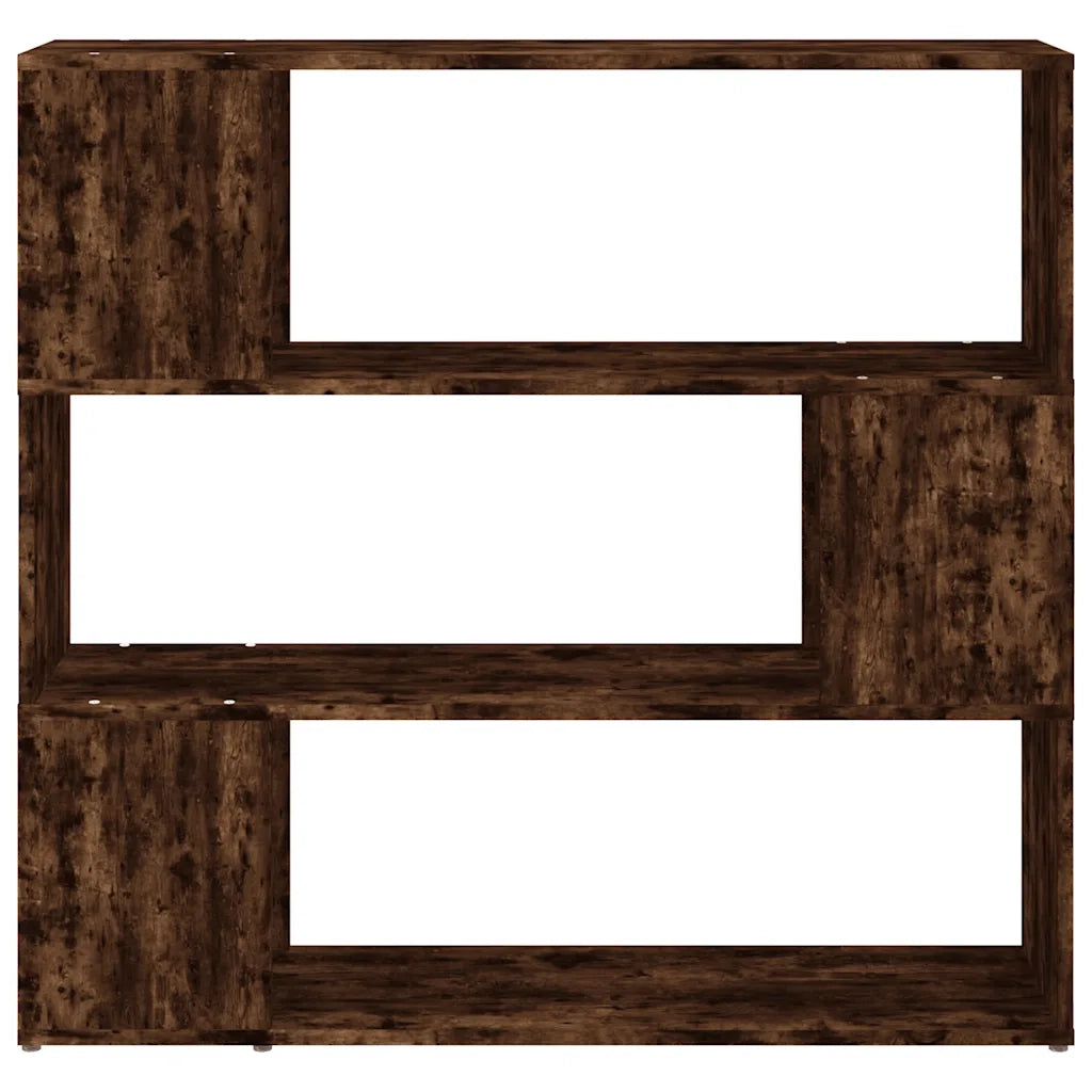 Libreria Divisorio-Scaffale per Libri-Mobile di Stoccaggio Rovere Fumo 100x24x94 cm