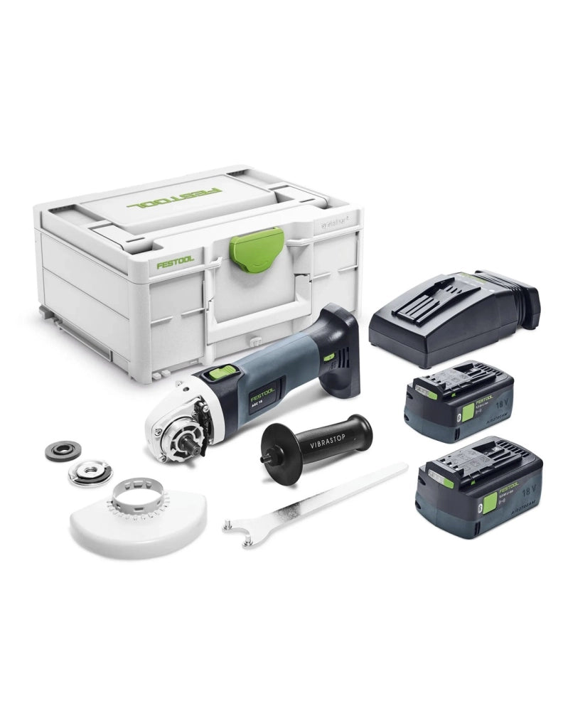 Smerigliatrice Angolare FESTOOL AGC 18-125 EBI-Plus (2 x 5,0 Ah + TCL6 + SYS3 M 187)