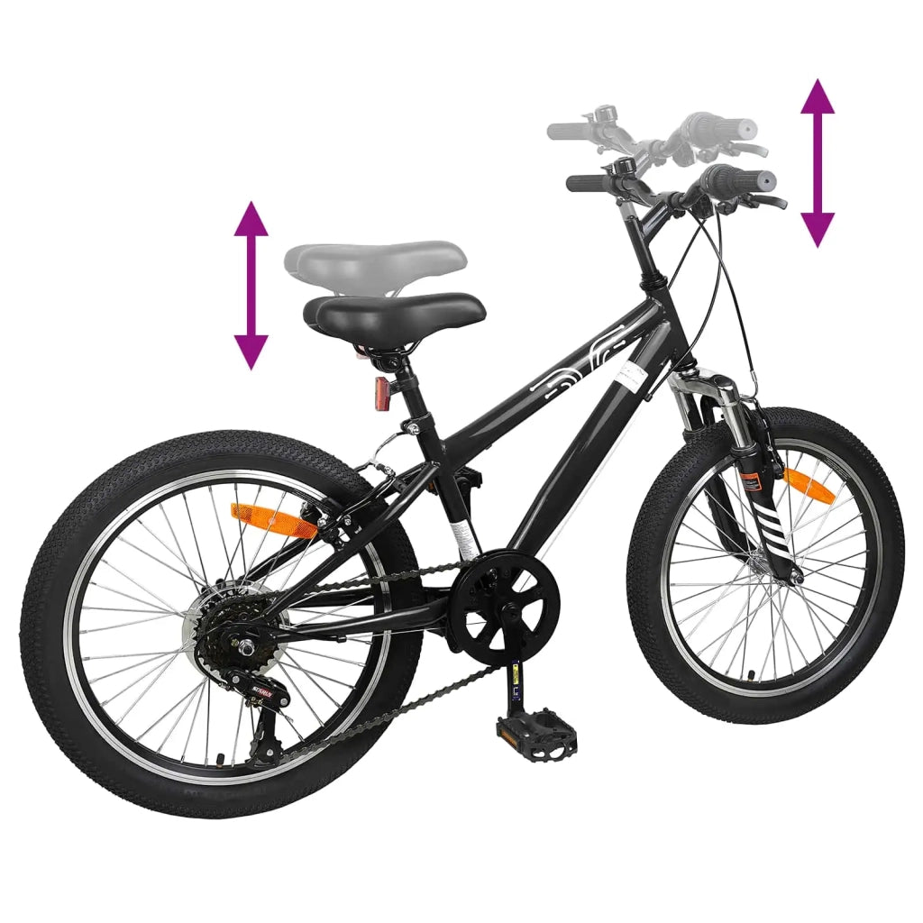 Kids Mountain Bike 20 Pollici 6-Speed per 5-8 anni Nero