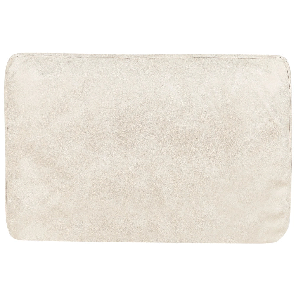 Chaise longue in ecopelle con inserti beige chiaro lato sinistro stile moderno tradizionale