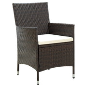 Sedie da Giardino 4 pz | Sedie da Esterno con Cuscini in Polyrattan Marrone