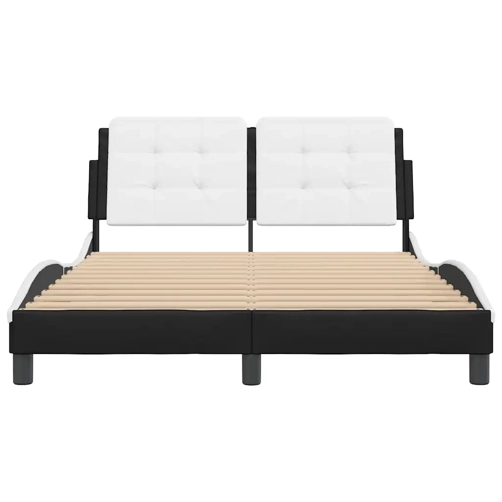 Giroletto senza Materasso Zadar Nero e Bianco 140x190 cm in Similpelle 3208182