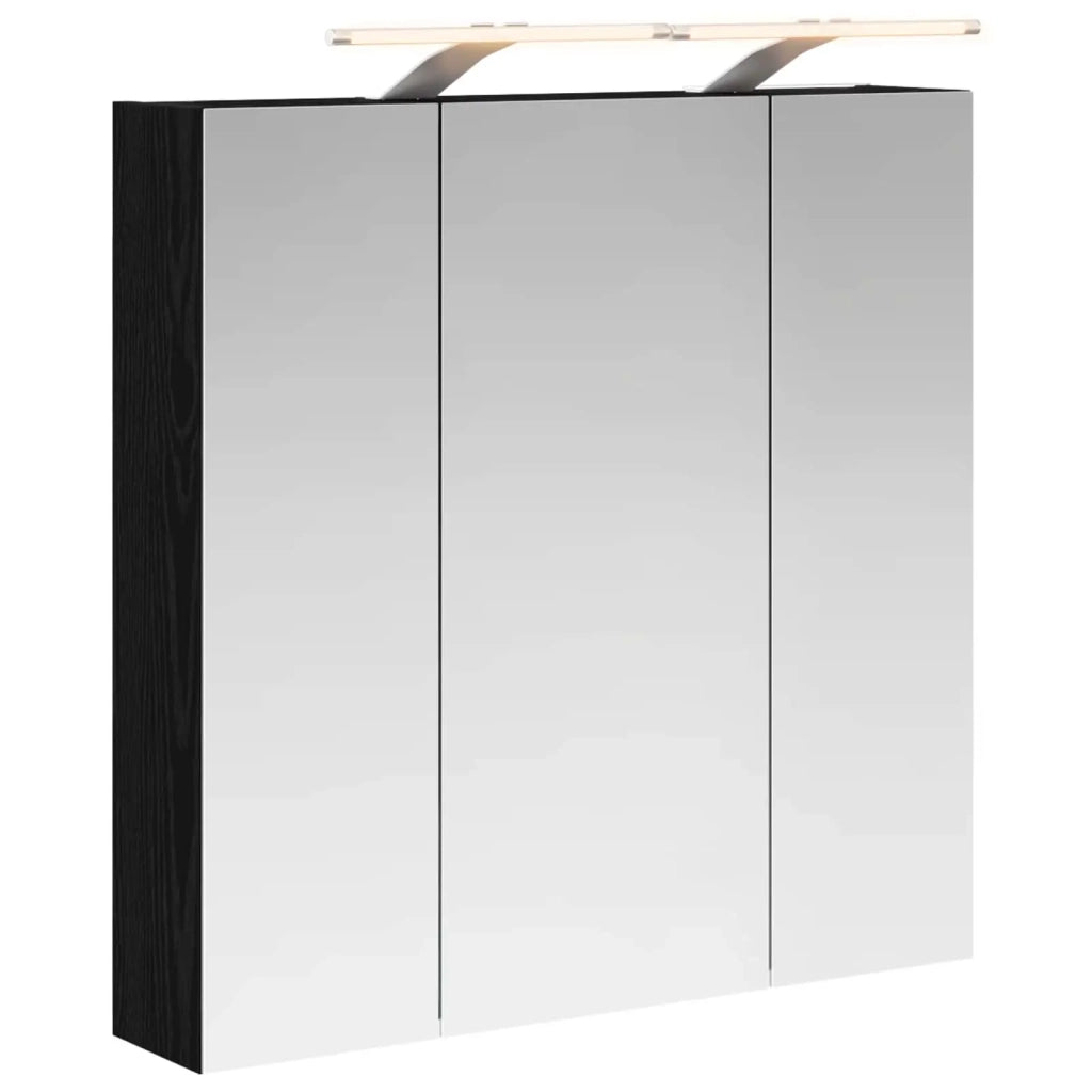 Mobiletto per specchio da bagno Rovere Nero 70 x 14,5 x 70 cm 889096
