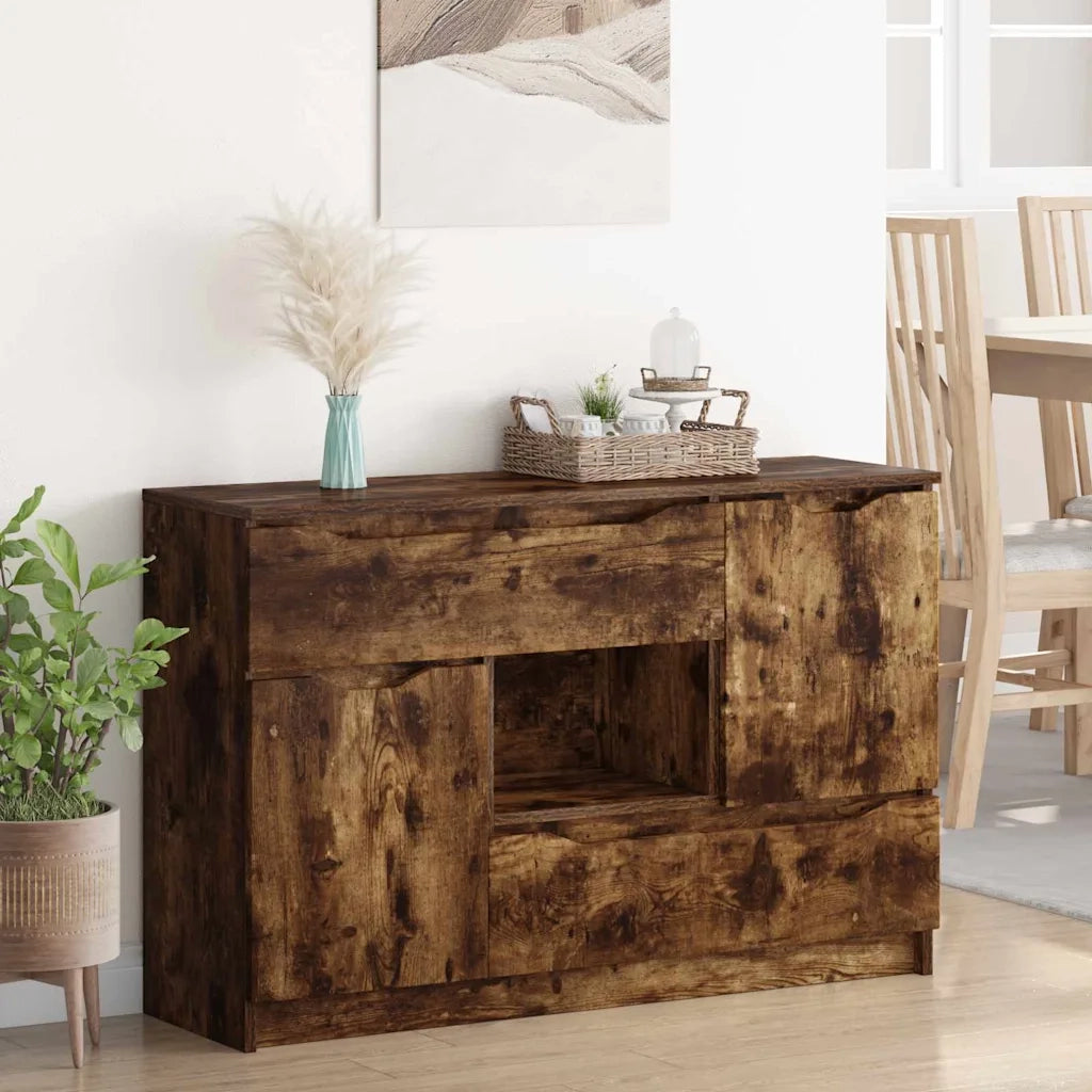 Credenza | Madia | Buffet da pranzo | Armadio da pranzo Rovere fum¨¦ 100 x 30 x 65,6 Legno multistrato