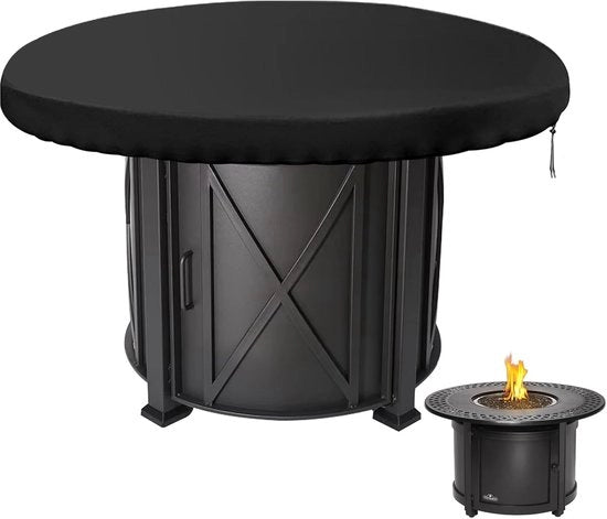 Copriporta per barbecue, 420D copriporta rotonda per griglia 100 cm impermeabile all'UV, copriporta rotonda per barbecue Oxford per coprire griglia e piastra di cottura nera
