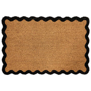 Zerbino di benvenuto in fibra di cocco antiscivolo 60 x 90 cm con supporto in PVC Design ondulato naturale