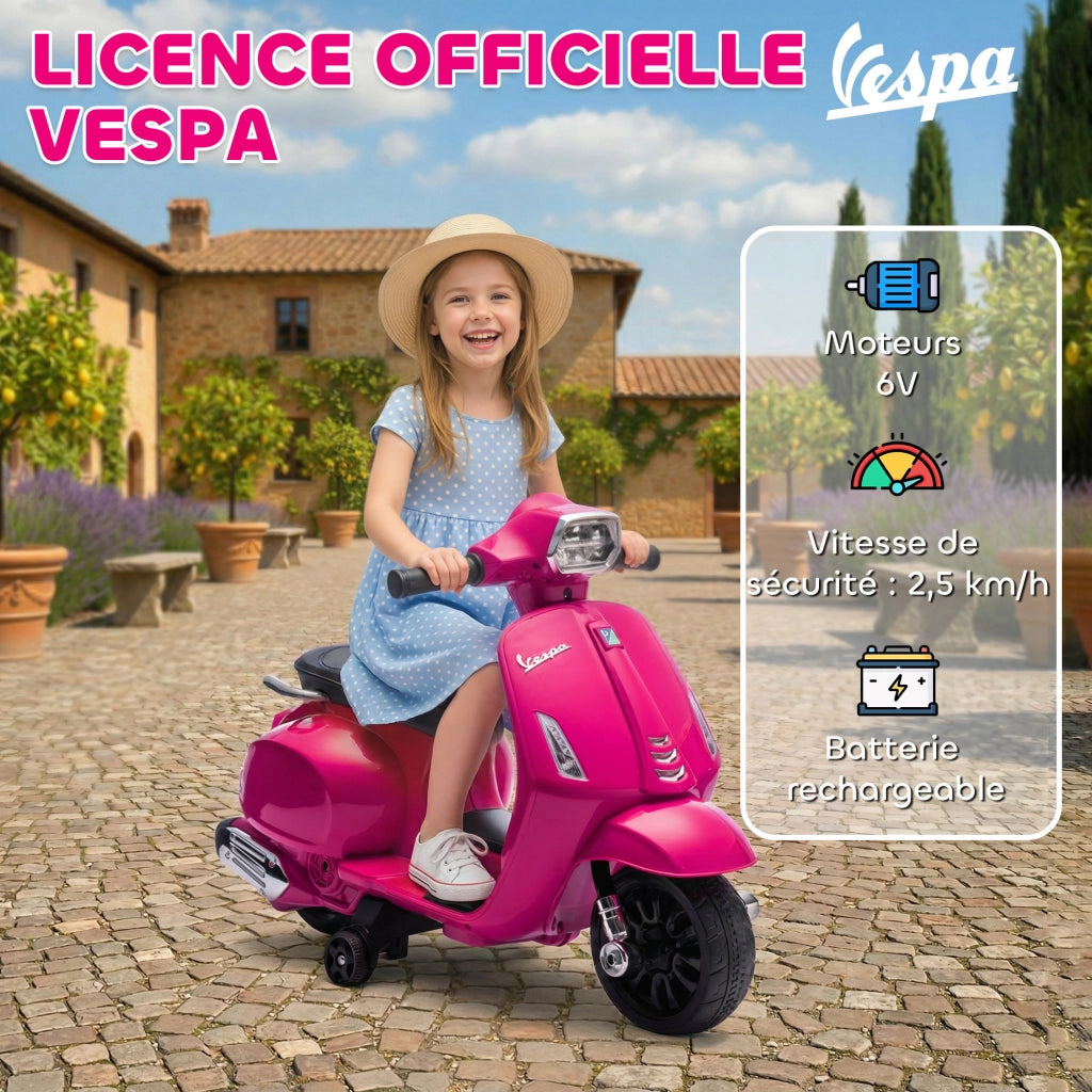 Auto Elettrica Bambini con Ruote di Apprendimento ¨C Zephmum ¨C Rosa 71x37x52 cm