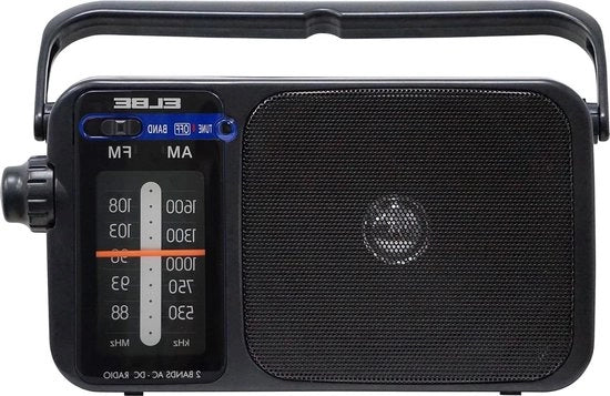 Radio analogica portatile - AM/FM - nero - alimentazione rete o batterie - sincronizzazione semplice