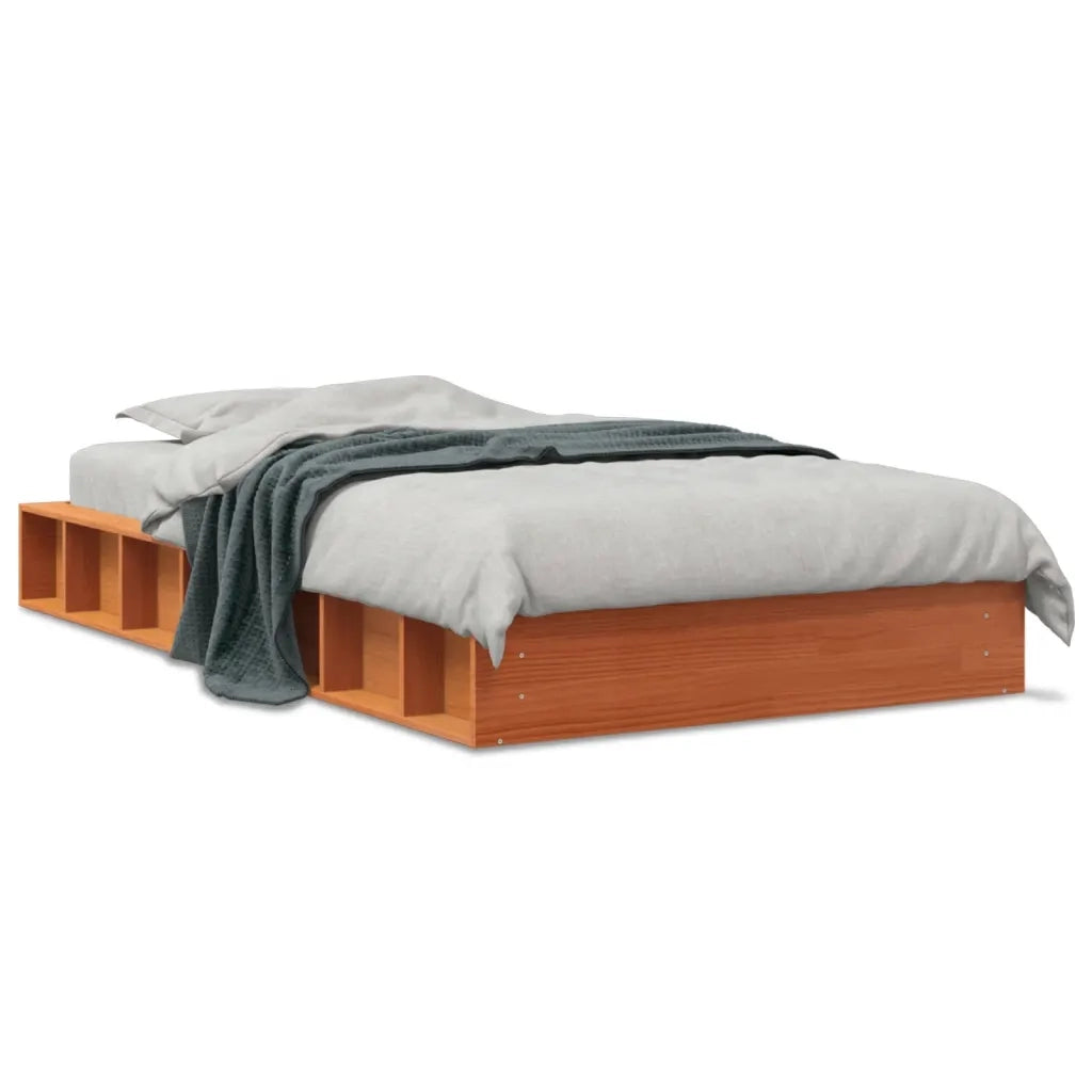 Letto senza Materasso Marrone Cera 75x190 cm in Legno di Pino 844432