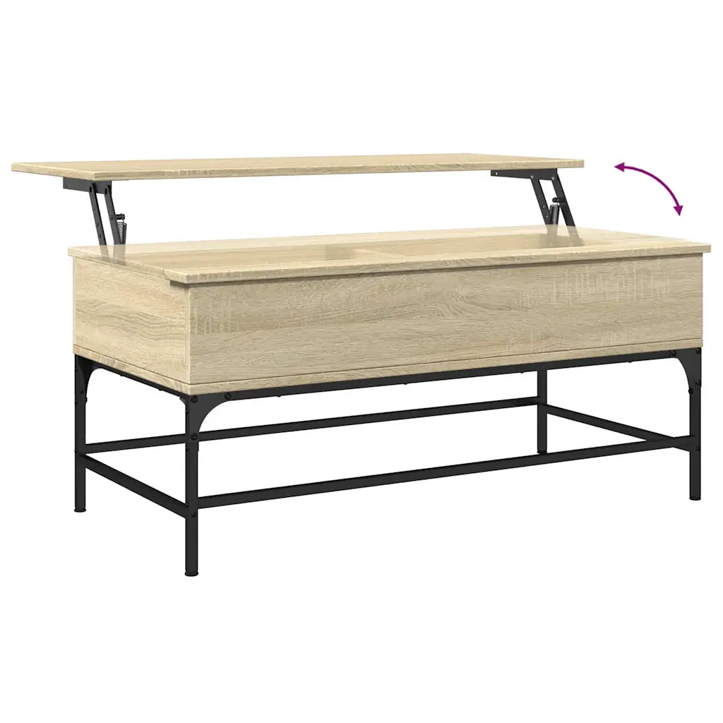 Tavolino da salotto | Tavolino da caff¨¨ | Tavolino da Soggiorno Rovere Sonoma 100x50x45 cm Legno Multistrato e Metallo