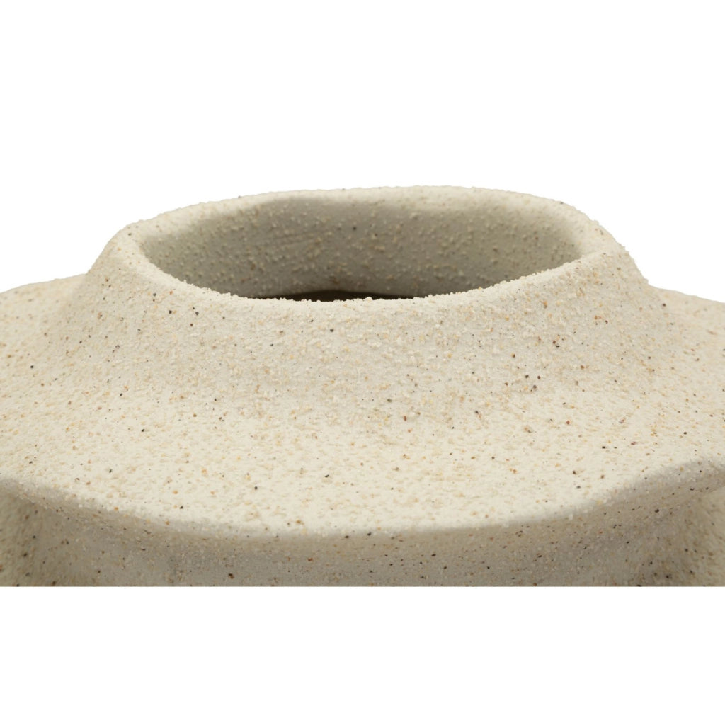 Vaso decorativo Japandi con motivo a fasce ondulate