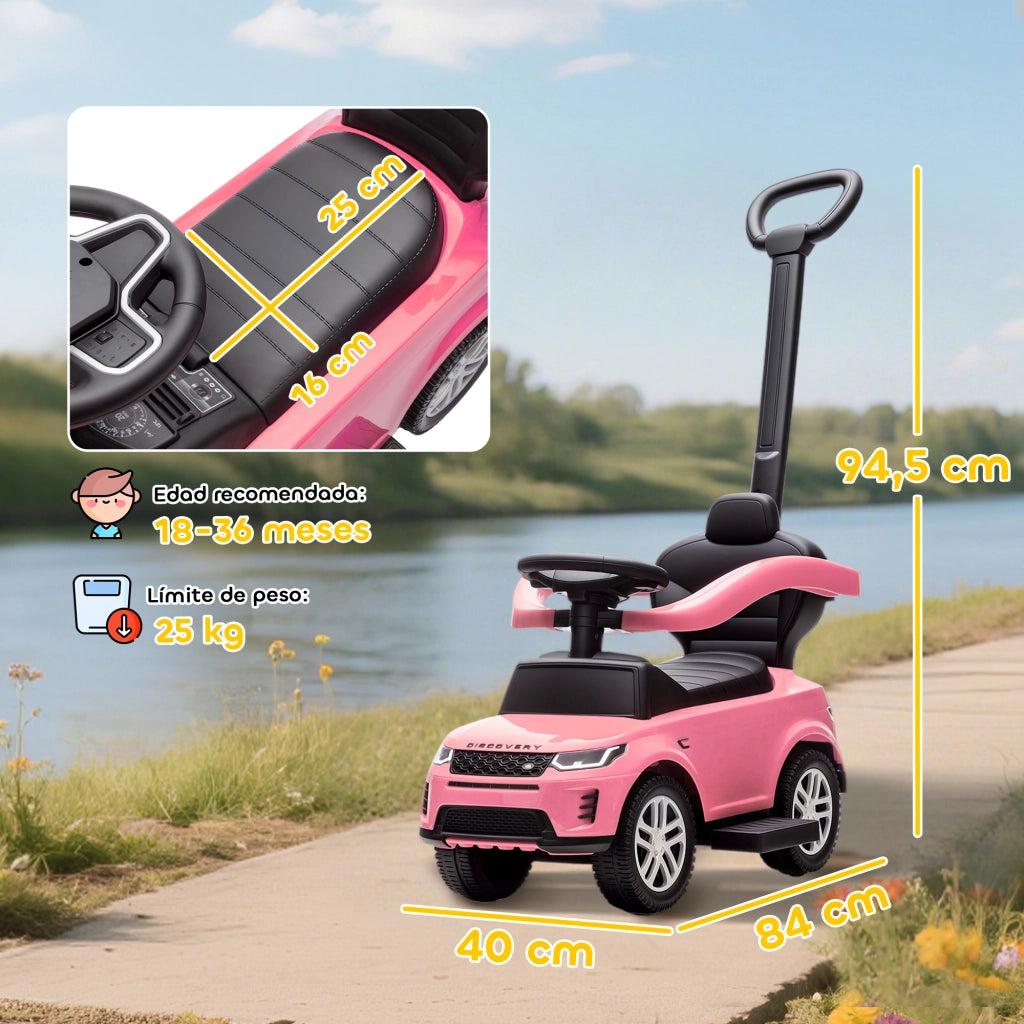 Giocattolo Bambini Correpasillos 2 in 1 LAND ROVER ¨C Zephmum ¨C Rosa con Almacenaje e Barandilla