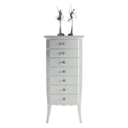 Cassettiera 7 cassetti in legno arte povera laccato bianco opaco l.50 x p.37 h.107 (3036) - Mobili 2G