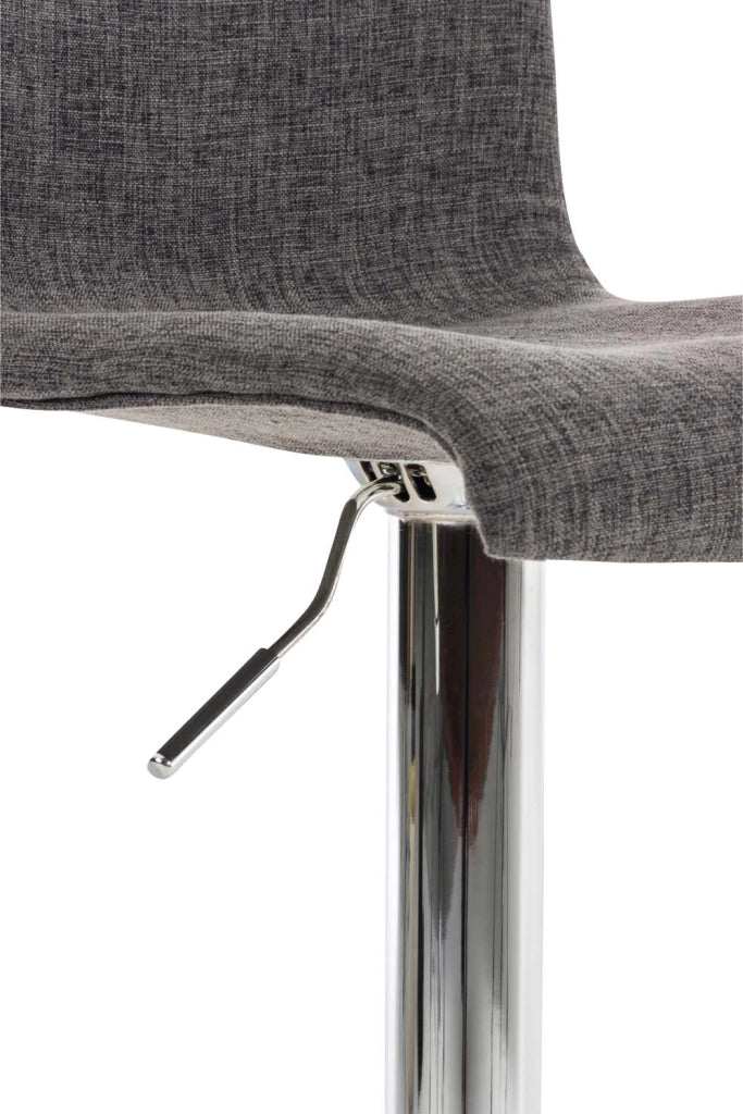 Sgabello HOVER in tessuto grigio chiaro,Metallo in look cromato
