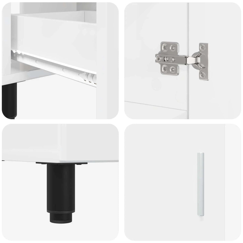 Mobiletto da bagno Bianco Lucido 60 x 35 x 60 cm