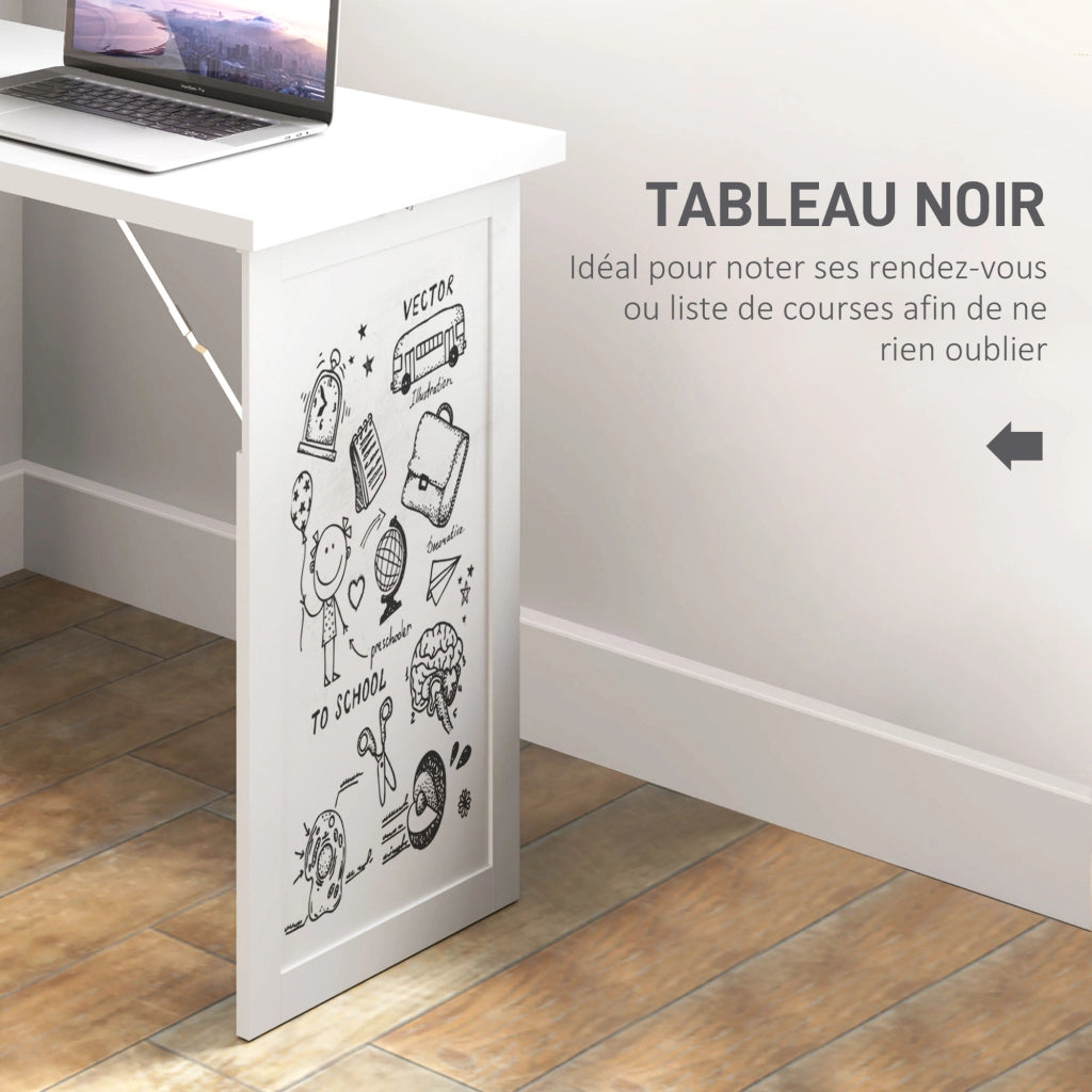 Scrivania pieghevole con libreria integrata ¨C Xylo ¨C Bianco 98x51x153cm