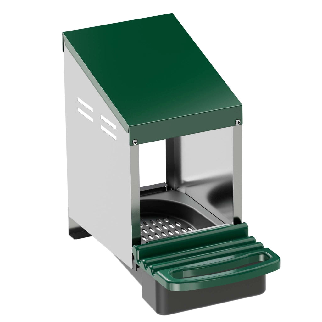 Fudajo Nido per galline ovaiole con vassoio di raccolta 27 x 52 x 48 cm, nido per uova di gallina, con fori di ventilazione, in plastica, montaggio a parete