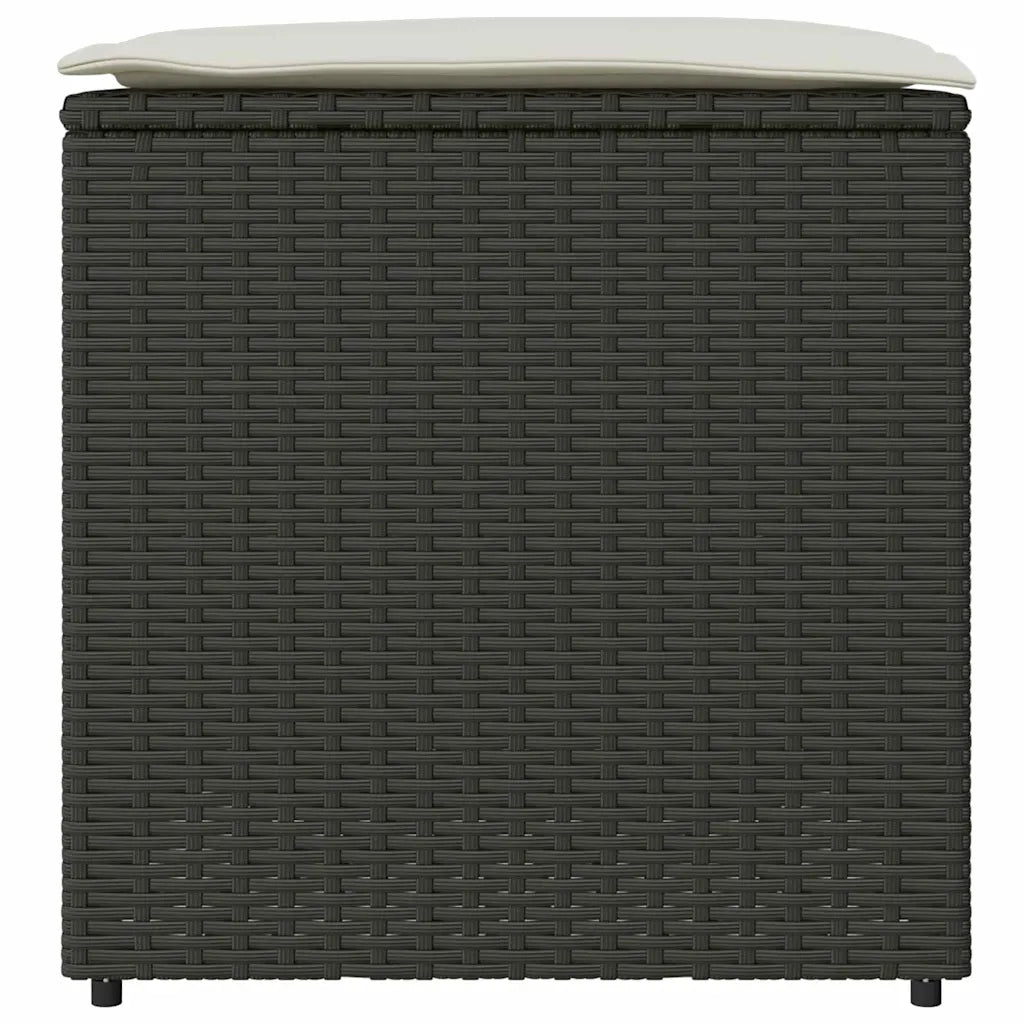 Scatola per Cuscini Nero 50 x 50 x 50 cm polyrattan 365408