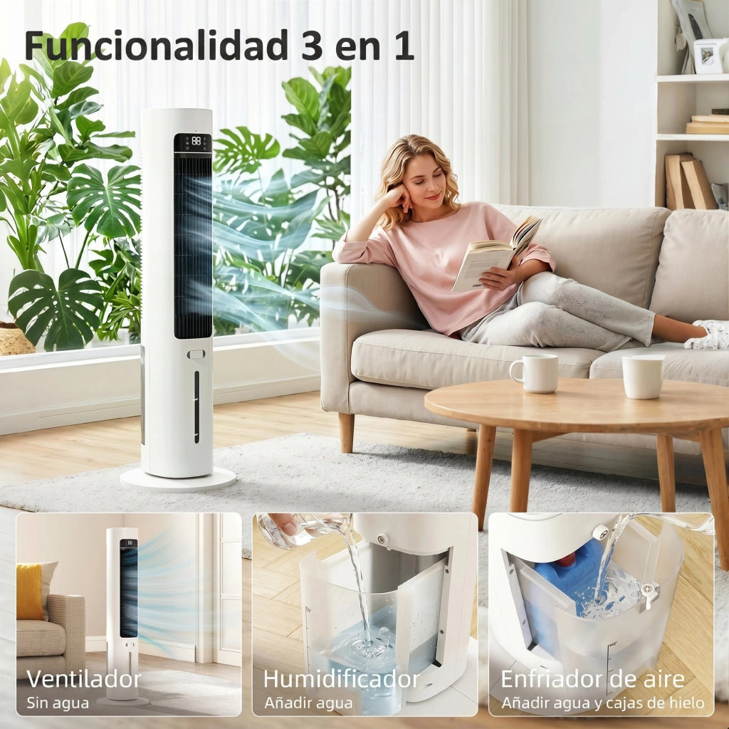 Climatizzatore Evaporativo Portatile 3 in 1 ¨C zephmum ¨C Serbatoio 3L Oscillante Bianco