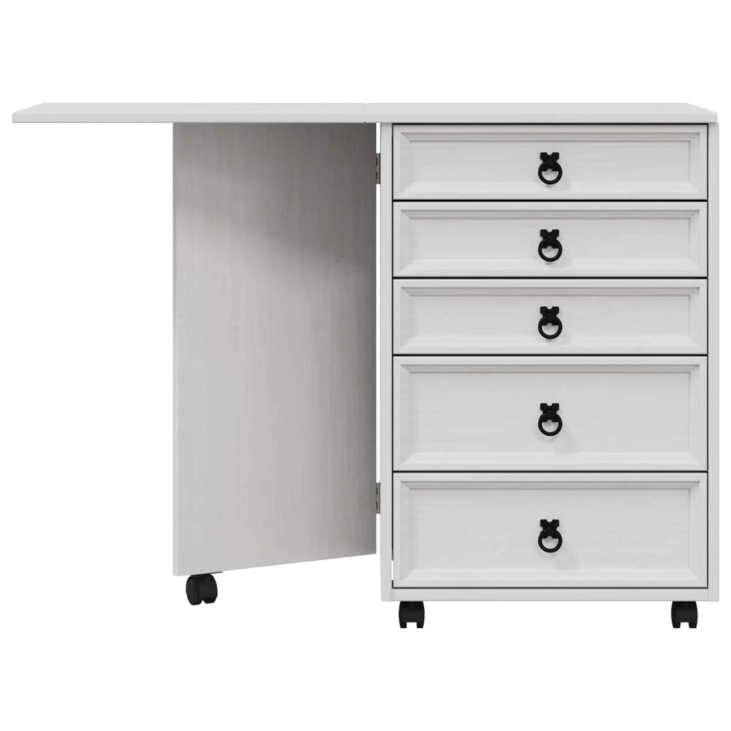 Mobiletto con cassetti e piano pieghevole CORONA Bianco 42040540