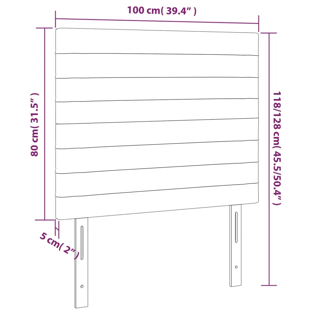 Testiere 2 pz Grigio Chiaro 100x5x78/88 cm in Velluto