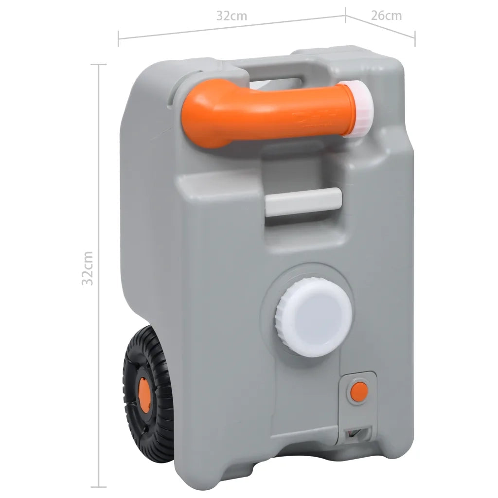 Serbatoio d'Acqua con Ruote per Campeggio 25 L Grigio CFW3384798