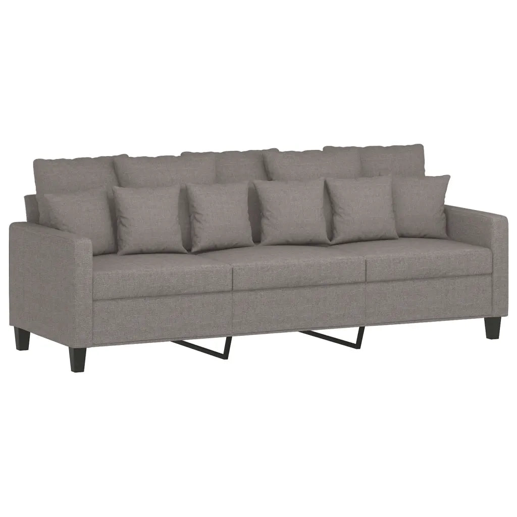 vidaXL Set Divani 3 pz con Cuscini Tortora in Tessuto