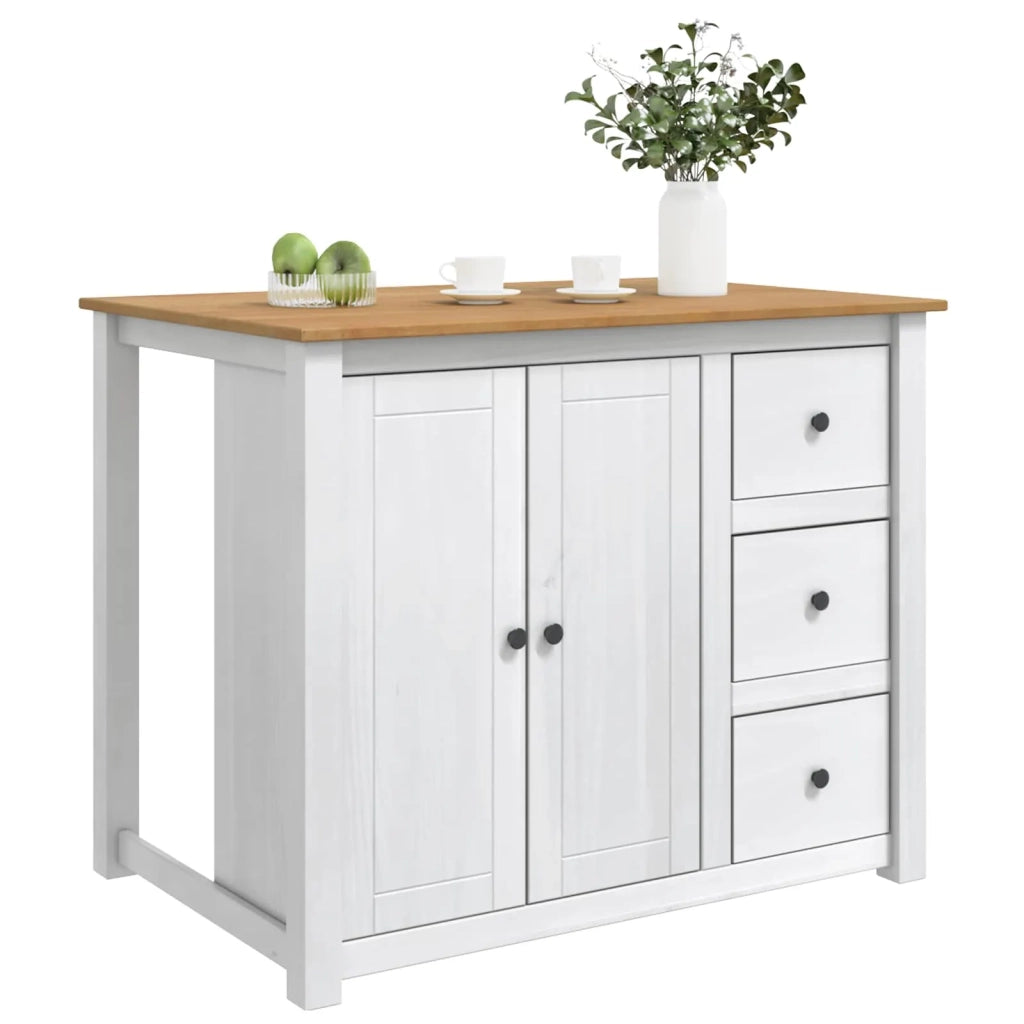 Carrello da Cucina PANAMA 2 pcs Bianco e Cera di Miele