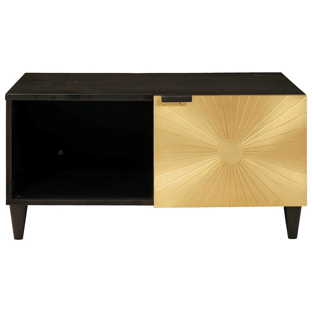 Tavolino da Salotto-Tavolino da soggiorno-Tavolo Nero e Oro 80 x 50 x 40 cm 876393