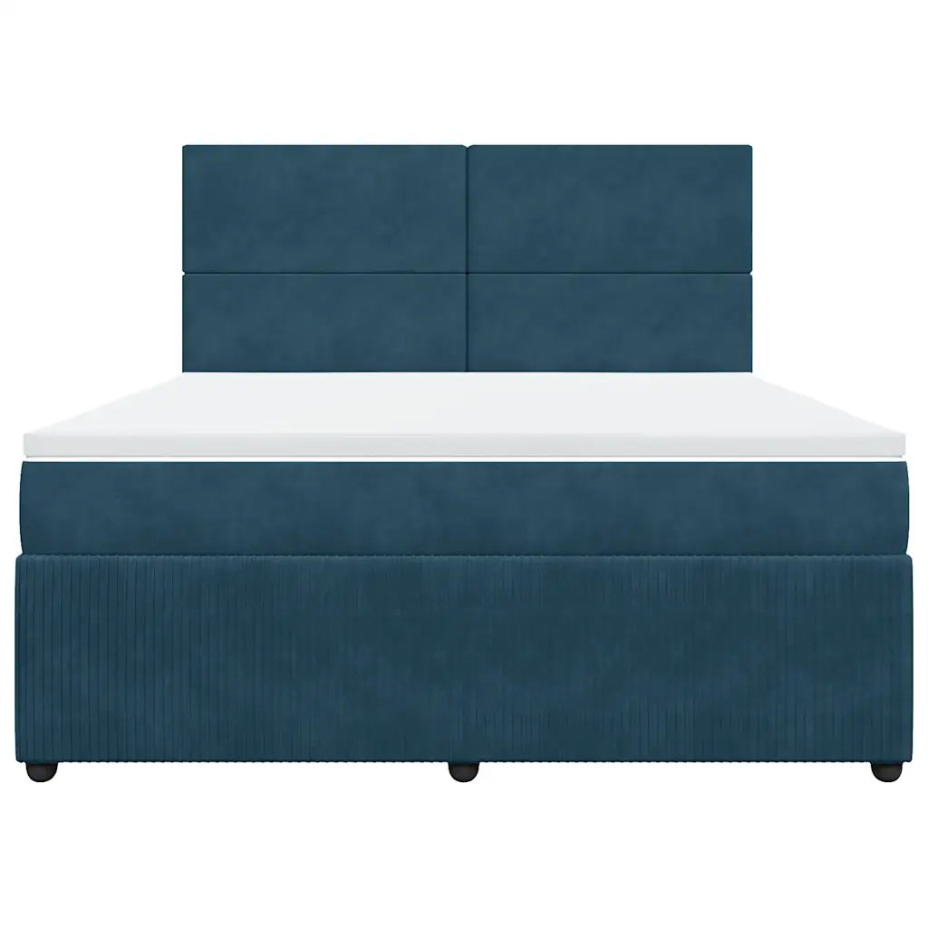 Giroletto a Molle con Materasso Blu Scuro 180x200 cm in Velluto 3292404