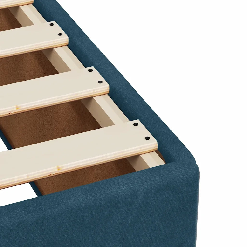 Giroletto a Molle con Materasso Blu Scuro 140x190 cm in Velluto 3285285