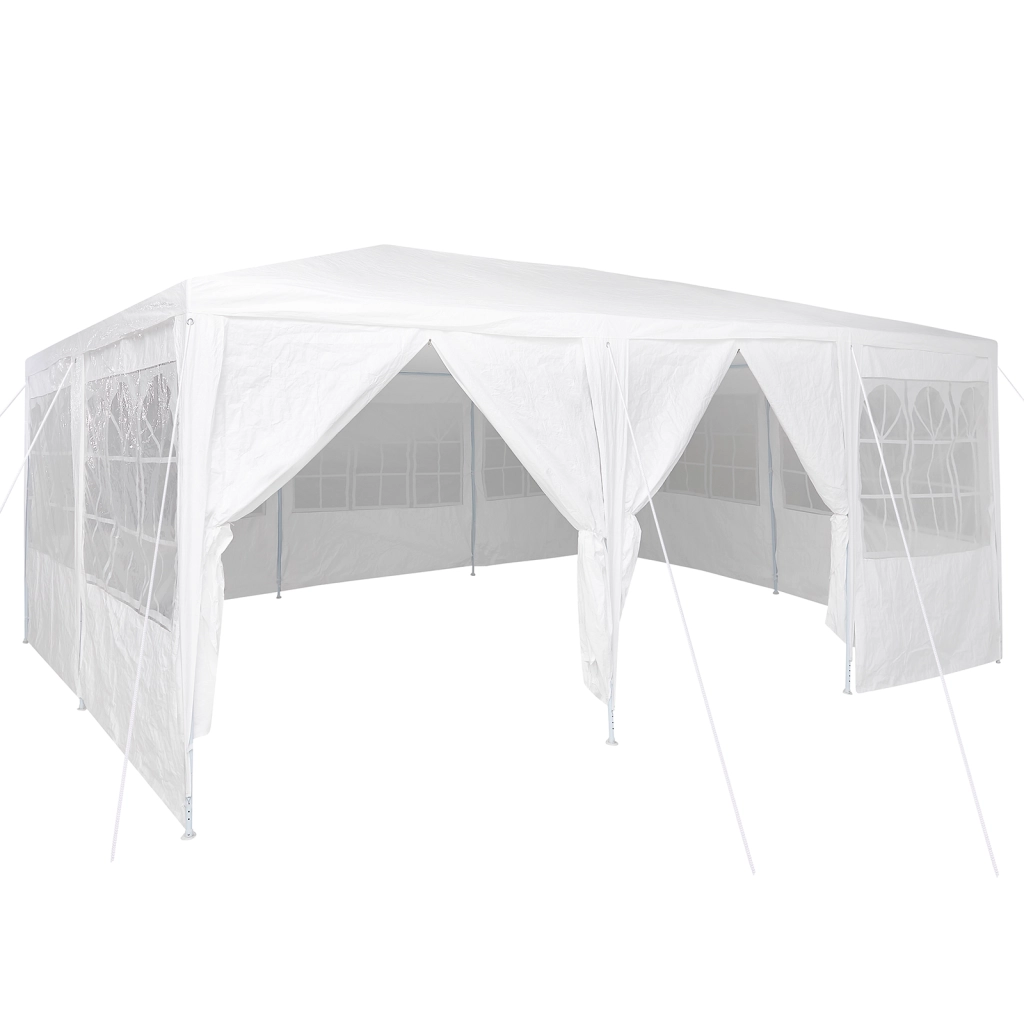 Tendone da festa con 10 pareti bianche 6x4 m PE