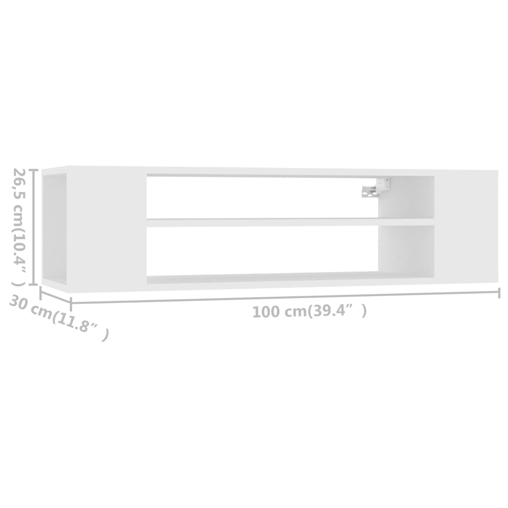 Mobile Porta TV Sospeso Bianco 100x30x26,5 cm Legno Multistrato 806229