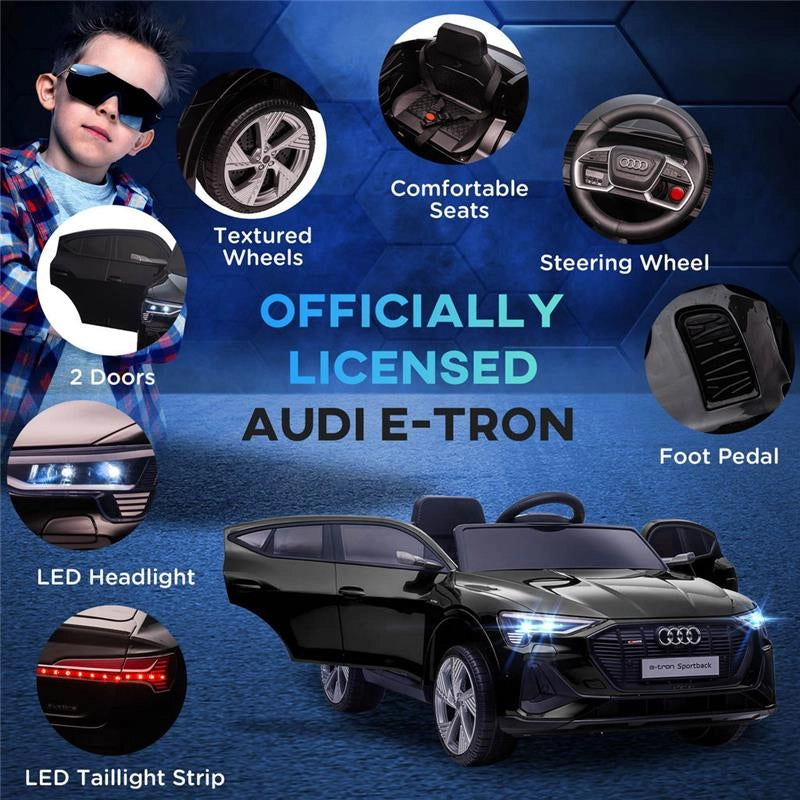 MACCHINA ELETTRICA AUDI PER BAMBINI 12 V CON TELECOMANDO ETÀ 3-5 ANNI NERA