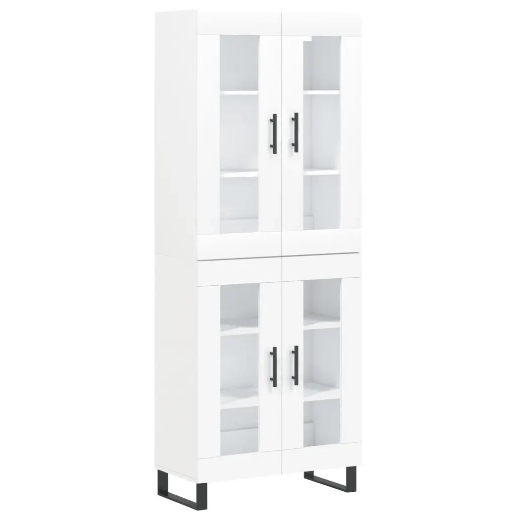 Credenza-Buffet-Armadio da cucina Bianca 69,5x34x180 cm in Legno Multistrato 992893