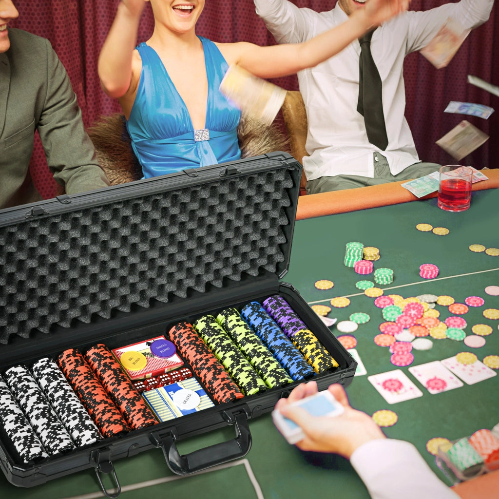 Set di Poker Completo ¨C Zephmum ¨C 500 gettoni 5 dadi 2 mazzi di carte 3 bottoni