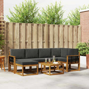 Set di divani da esterno con cuscino 7 pcs Naturale e Antracite