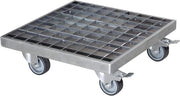 Carrello per piante STILE INDUSTRIALE 29 x 29 x 9,5 cm I Carrello per fiori per Interno + Esterno I Carrello per vaso di piante Acciaio zincato Griglia I 2 Frizioni I Capacità di carico 200 kg - 20701501