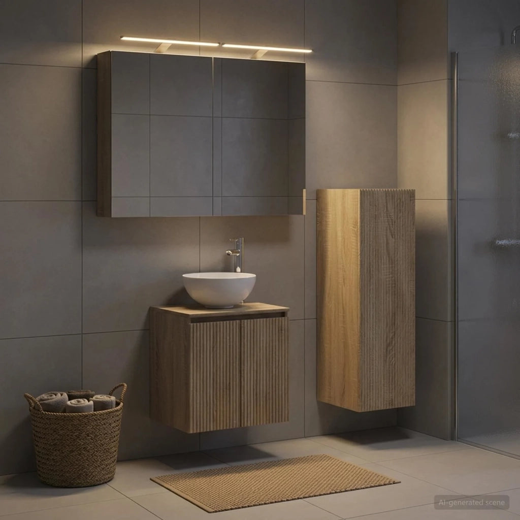 Set di mobili per il bagno 4 pz Rovere Sonoma 3407409