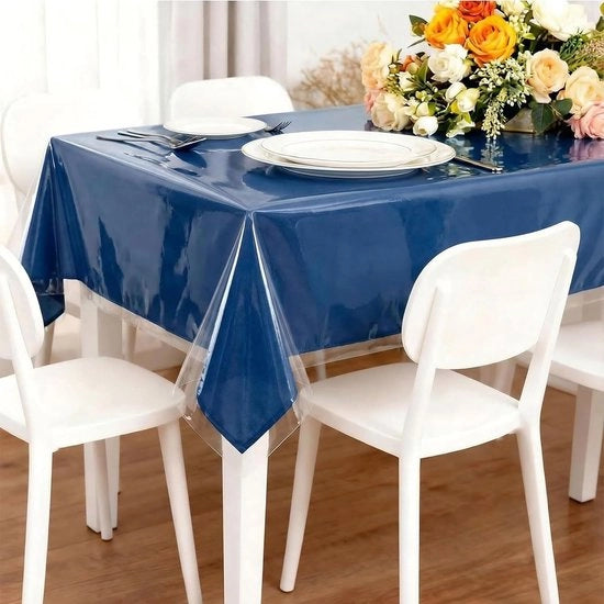 Tela da tavolo impermeabile - lavabile - trasparente - rettangolare 140 x 220 cm - protezione contro macchie - adatto per tavoli da pranzo - protezione per tavolo