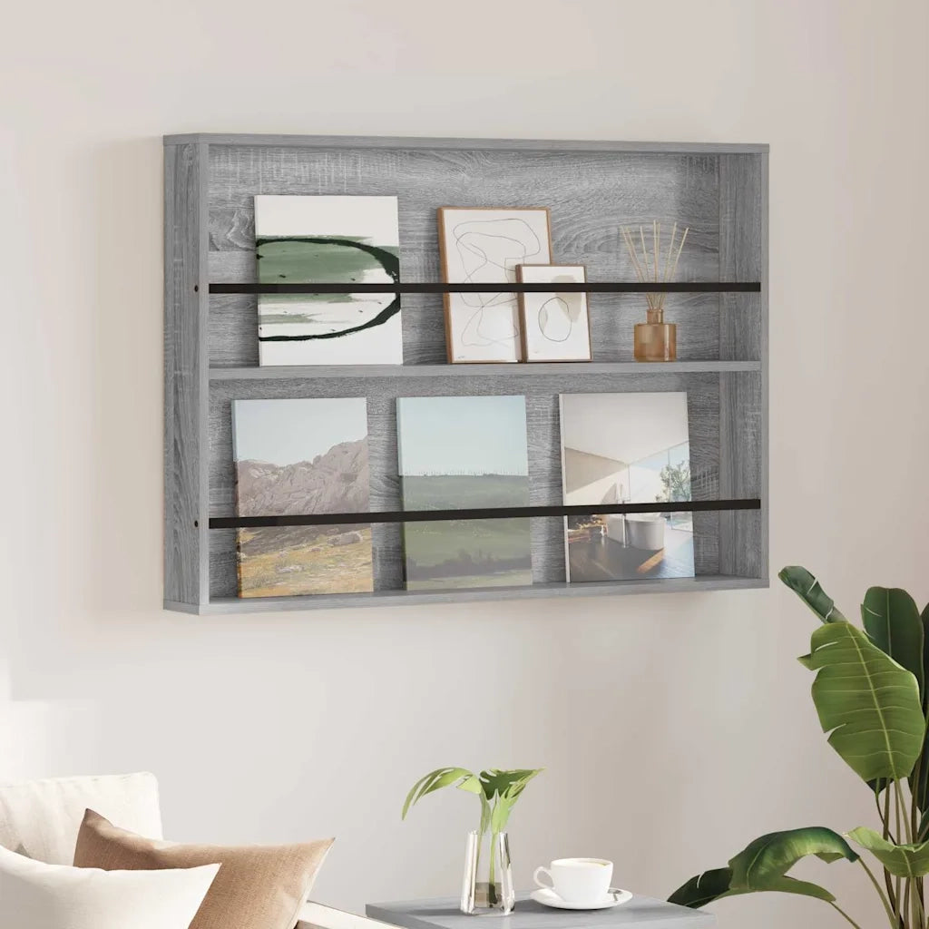 Scaffale per riviste Grigio Sonoma 100 x 12 x 70 cm 890858