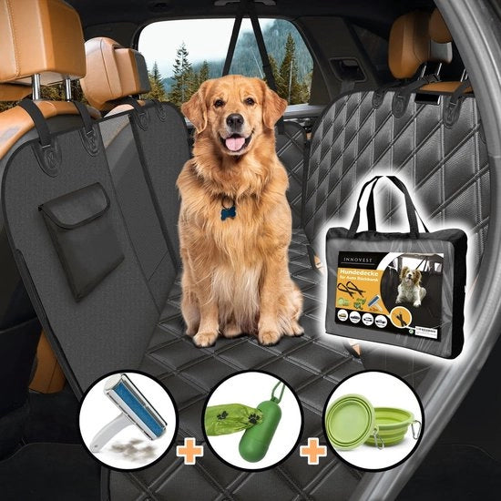 Hondendeken per autoachterbank - protezione per autostoiletti, sedile per cani, sedile per cani, tappetino per bagagliaio per viaggi e trasporto, copertura per cani per auto posteriore