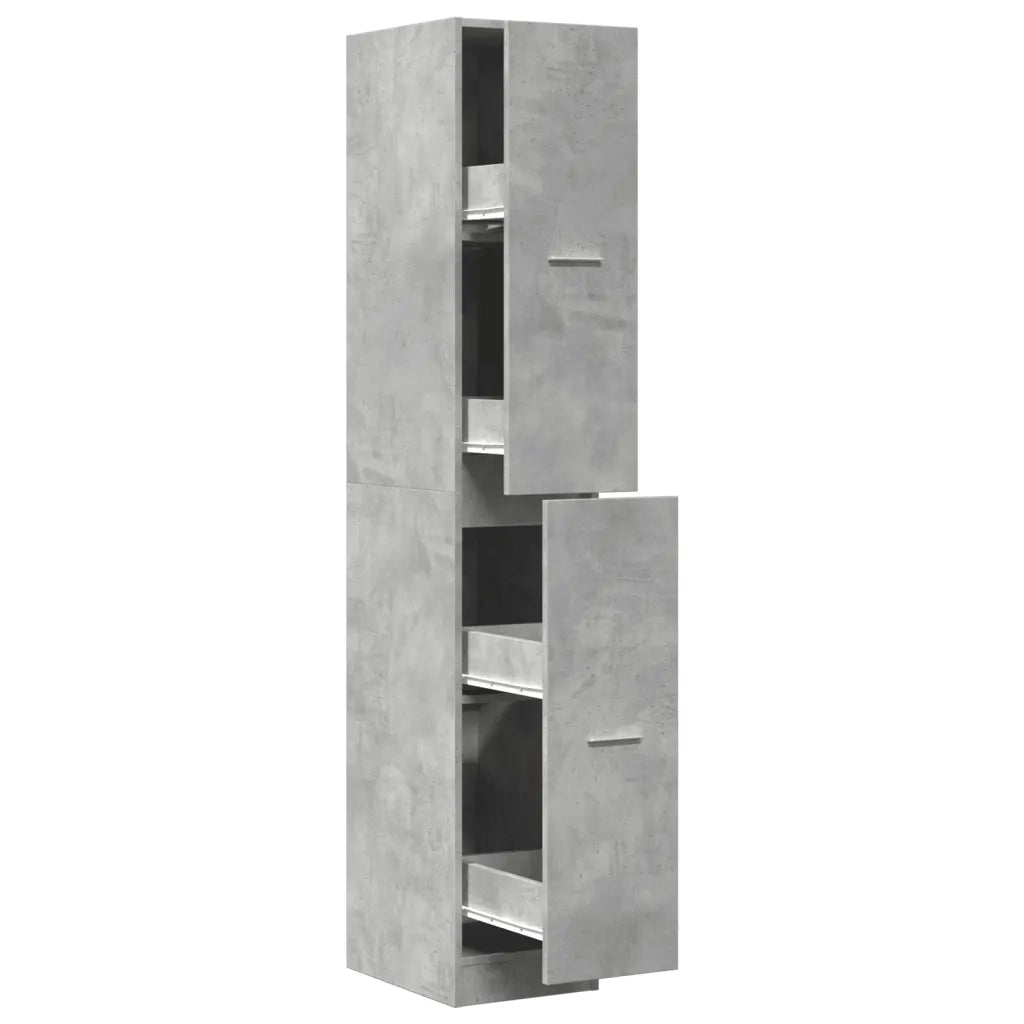 vidaXL Armadietto da Farmacia Grigio Cemento 30x41x174,5 cm Truciolato
