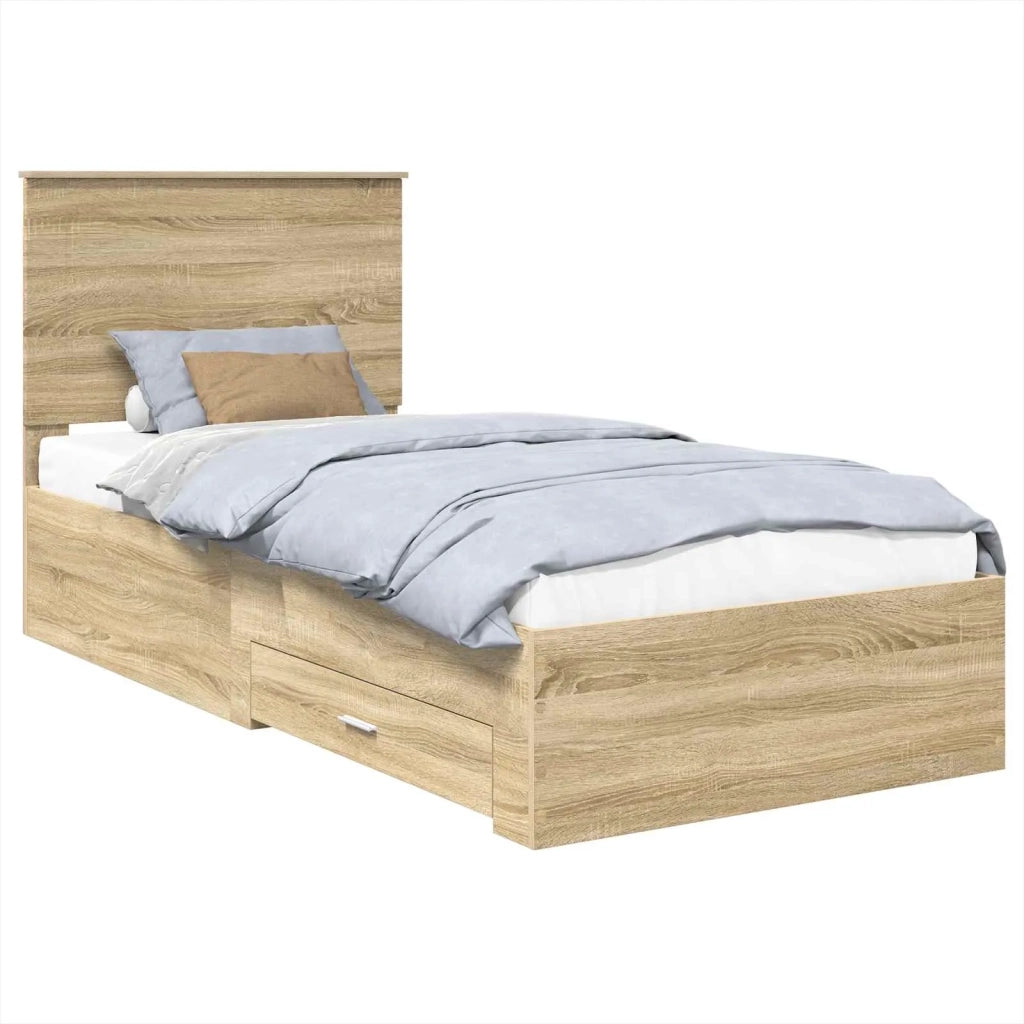 Struttura del letto Rovere Sonoma e Argento 75 x 190 cm 3409714
