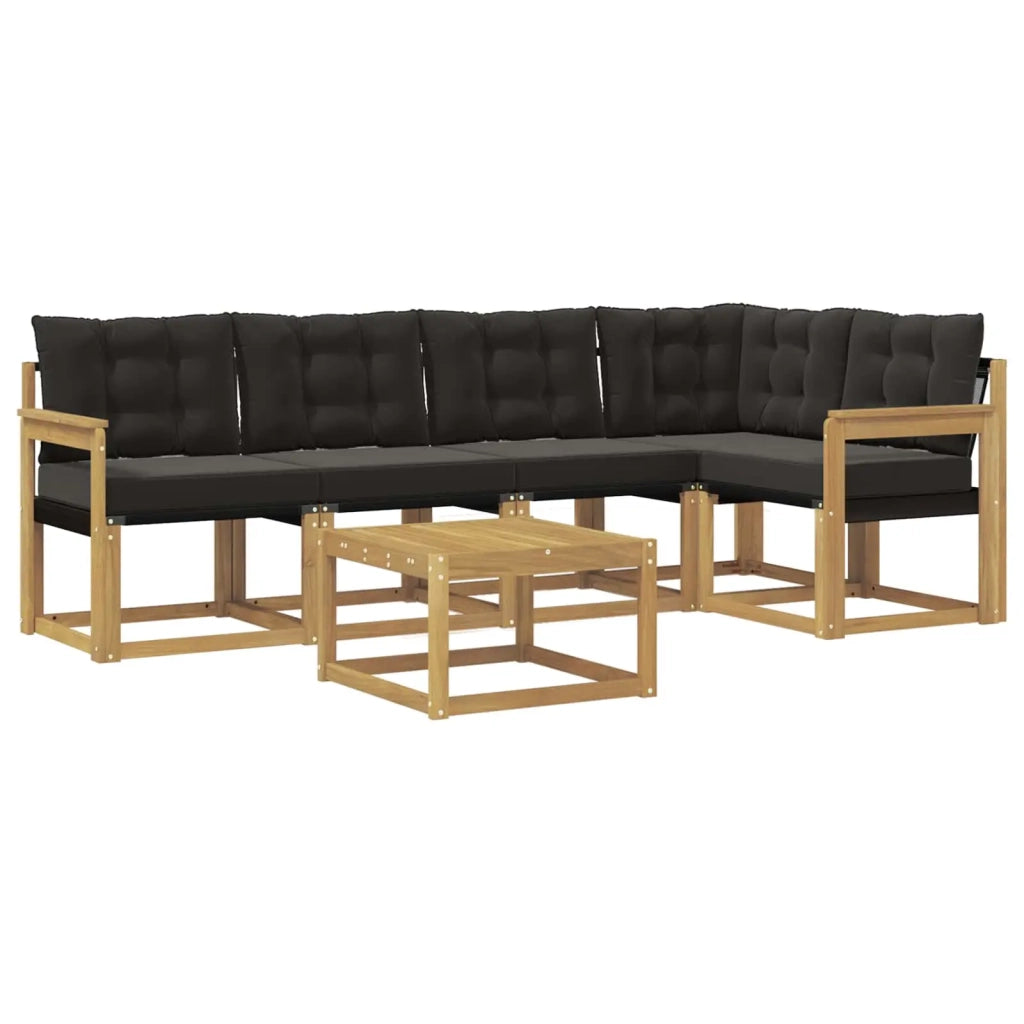 Set di divani da esterno 6 pz Bianco e Nero 3389494