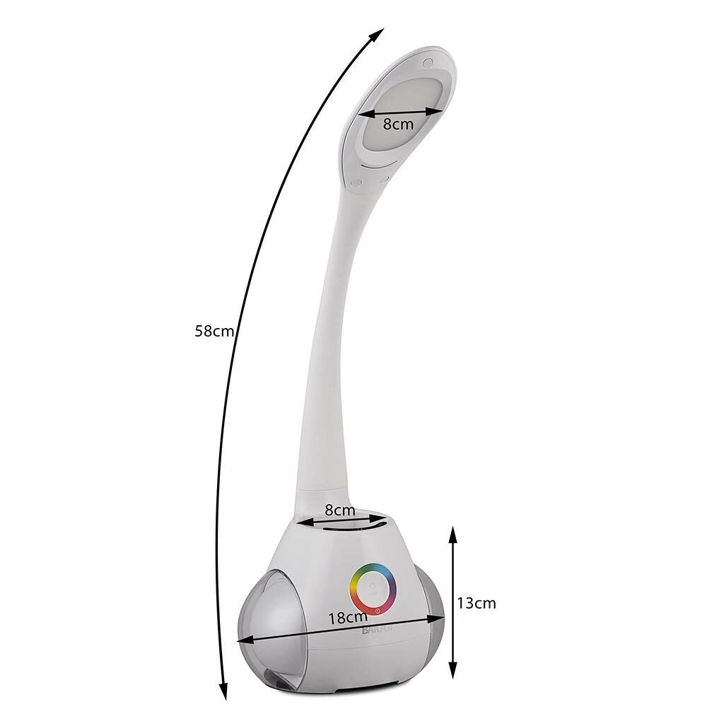 Lampada da Tavolo LED con Portapenne Controllo Touch con Luce Atmosfera RGB