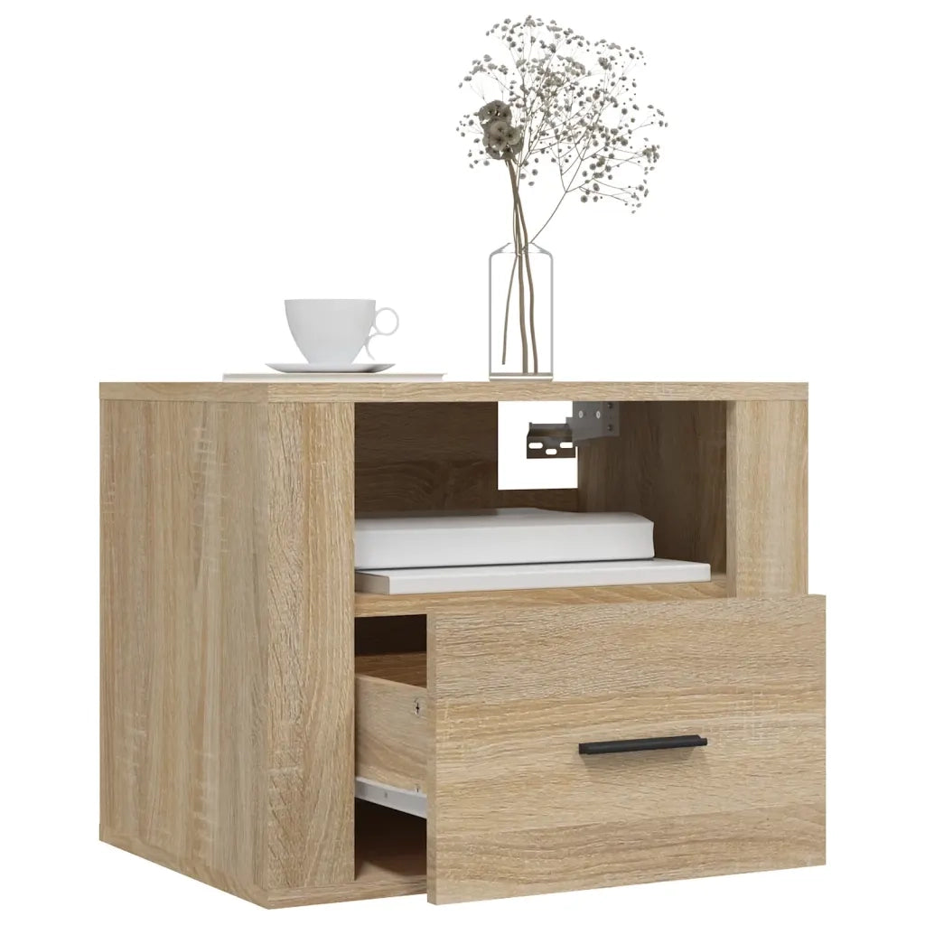 Comodino a Muro Rovere Sonoma 50x36x40 cm 816886