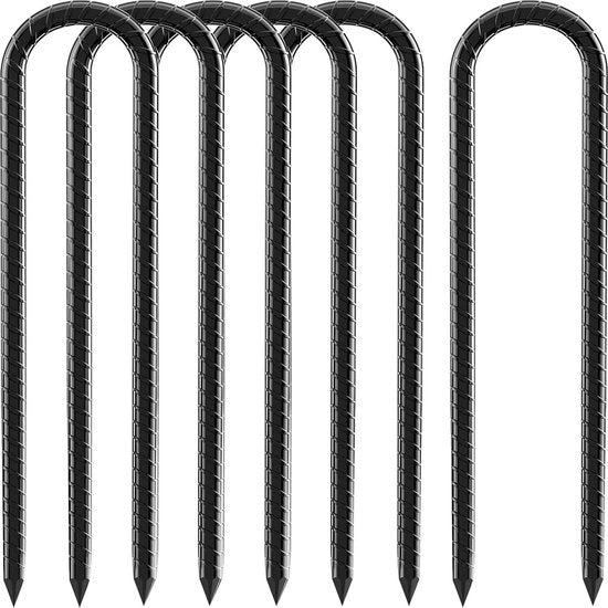 Trampolino da giardino 30 cm, 6 pezzi, asta di rinforzo in acciaio inox, nero