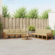 Set di divani da esterno con cuscino 9 pcs Naturale e Beige 3366186